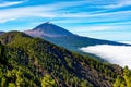 ViView of the Teide National Park with the sea of Ã¢â¬â¹Ã¢â¬â¹clouds on a sunny day.Tenerife. Canary Islands Royalty Free Stock Photo
